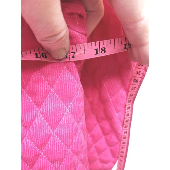 Vtg Hartstrings Pink Quilted Jacket 3 corduroy Trim Embroidered Roses Girls 14 - Picture 5 of 8